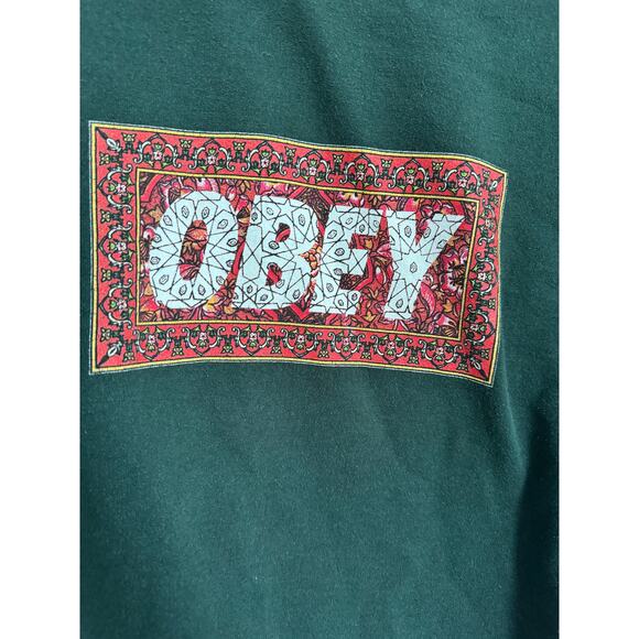 Obey Pull Over Sweatshirt Forest Green Size Small - Picture 2 of 4
